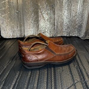 Timberland Men's Brown Leather Slip-On Shoes 10.5